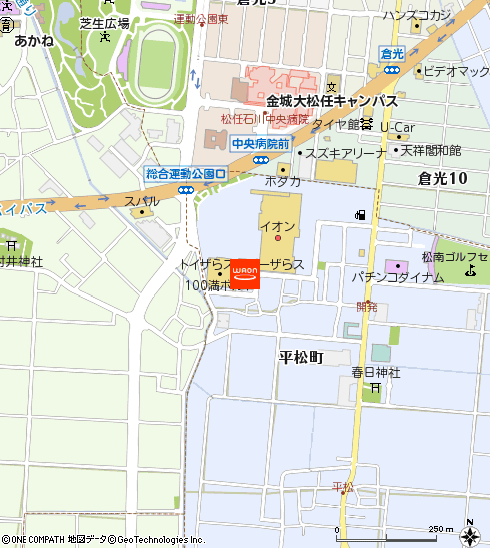 イオン松任店付近の地図